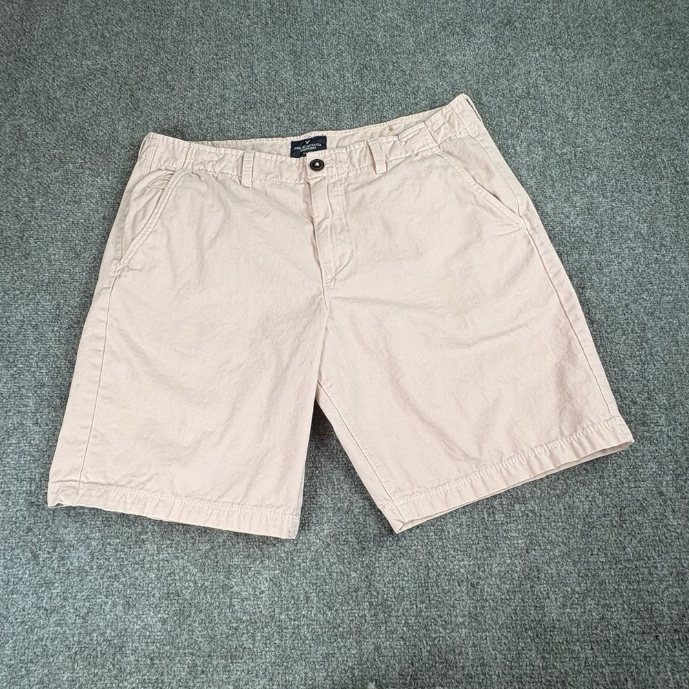 American Eagle Chino Shorts Mens 36 Classic Pale Pink Cotton Casual‎ Preppy